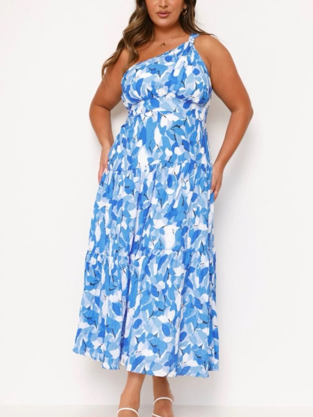 Blue Floral Wedding Guest Dress